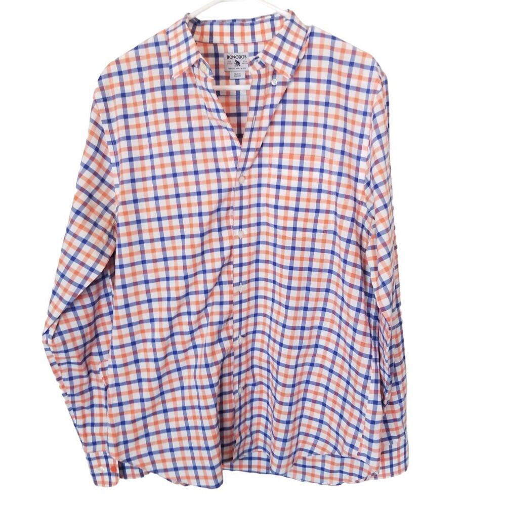 Bonobos Mens Plaid Oxford Shirt Size M Career Business Corp Office Work Preppy